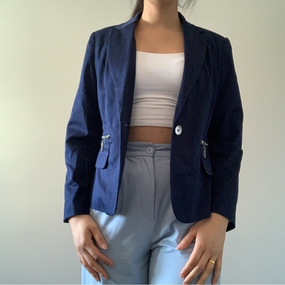 🌟Bianca Nygard Navy Blue Blazer - Size  10P 🌙 - Picture 1 of 11